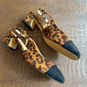 Eldorf Leopard and Black Slingback  Size 10.5 B